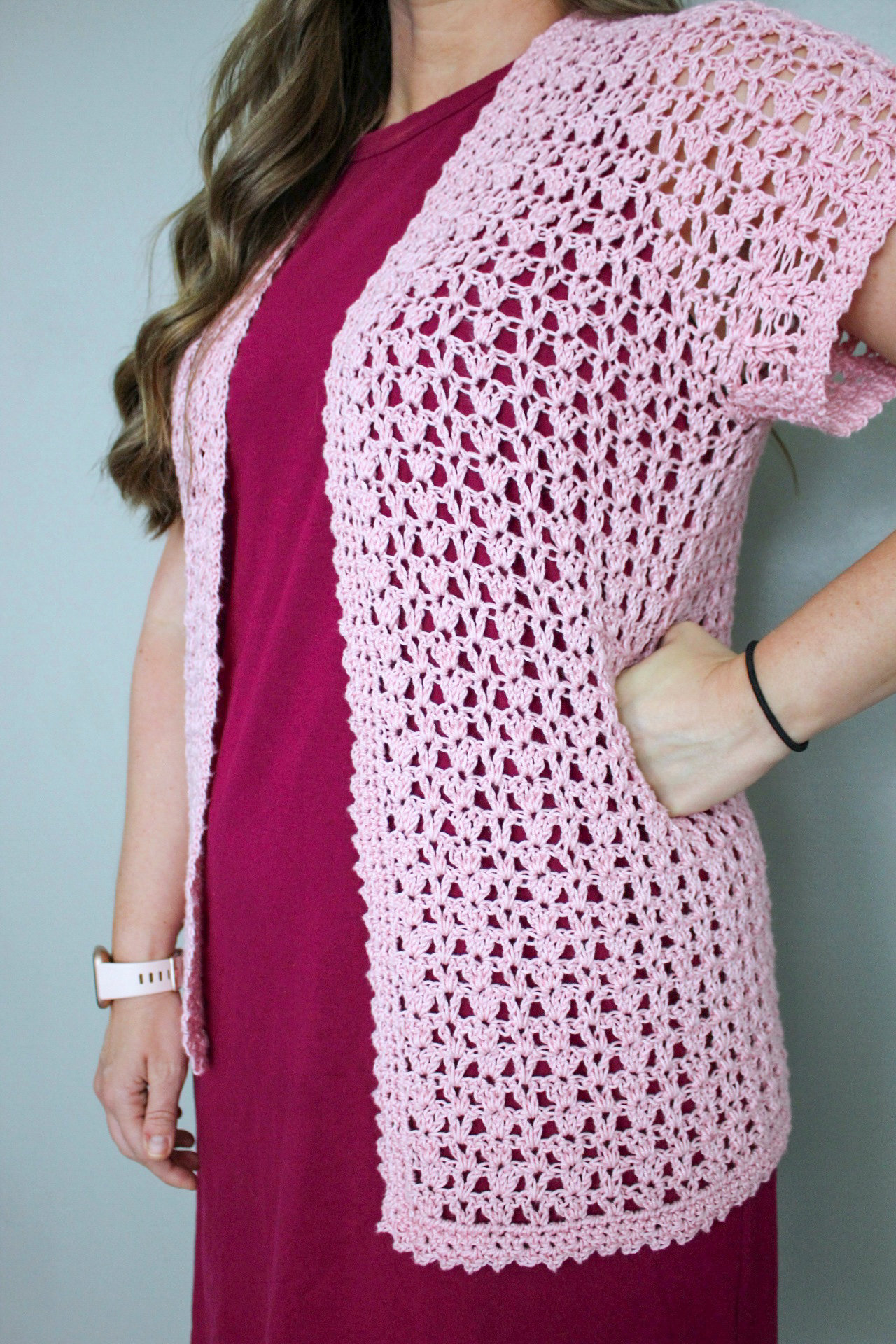 CROCHET PATTERN, Short Sleeved Cardigan, Women's Sizes XS-5X, Lacy