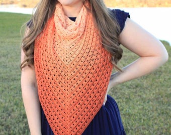 Triangle Crochet Shawl Pattern: Lacy Sweet Tea Shawl (PDF Download)