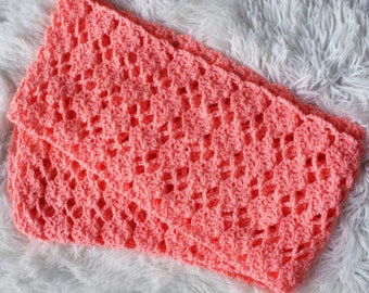 Lacy Scarf Crochet Pattern, Women's Crochet Scarf,  Instant Download