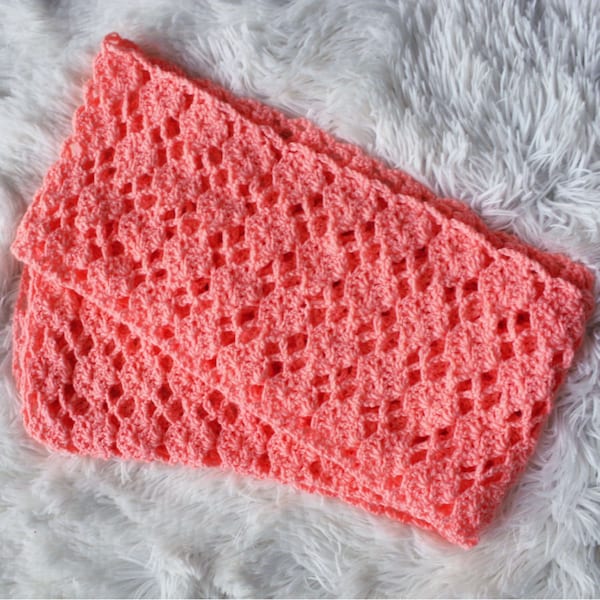 Lacy Scarf Crochet Pattern, Women's Crochet Scarf,  Instant Download
