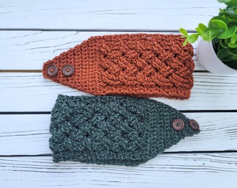 Crochet Celtic Weave Earwarmer Pattern, Crochet Headband, Instant Download