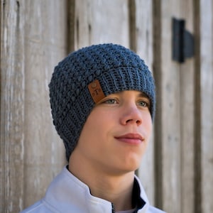 Men's Hat Crochet Pattern, Unisex Crochet Hat, Crochet Beanie Pattern, Slater Beanie, Instant Download