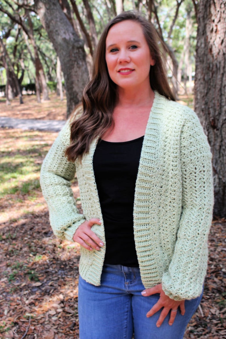 Crochet Cardigan Pattern, Women's Crochet Cardigan, Blossoming Sprigs Cardigan, Instant Download image 3