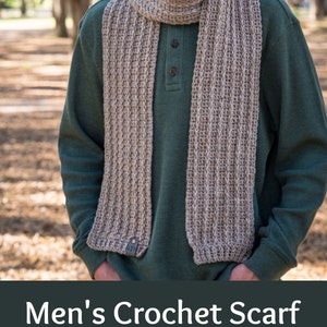 Men's Crochet Scarf Pattern  Tarragon Scarf  Instant image 7