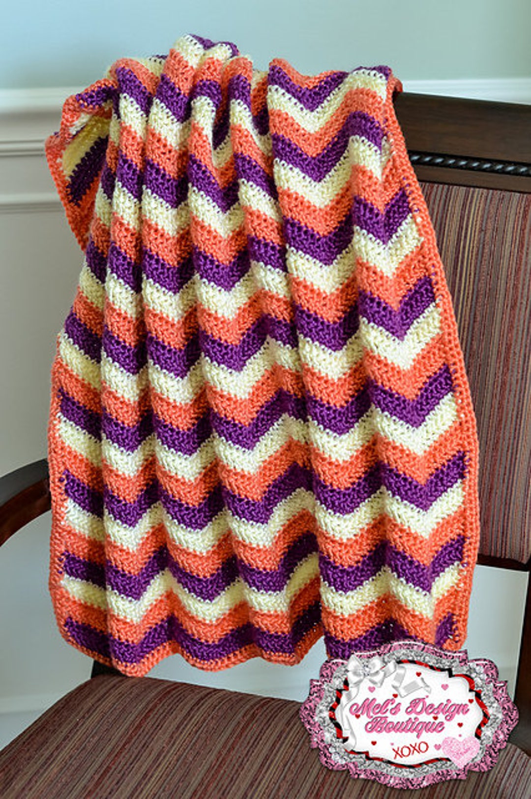 Crochet Chevron Blanket Pattern, Happy Herringbone Chevron Blanket