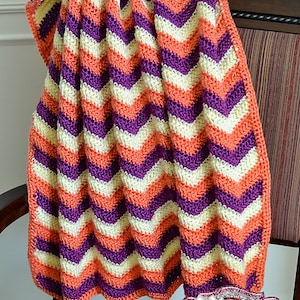 Crochet Chevron Blanket Pattern, Happy Herringbone Chevron Blanket, Instant Download