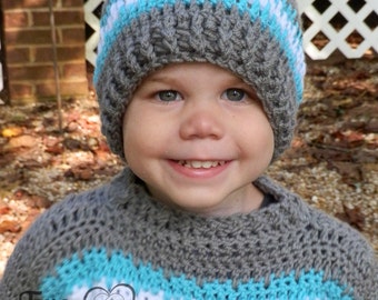 Crochet Beanie Pattern, Children's Crochet Hat, Infant Crochet Hat, Isaac Beanie, Instant Download