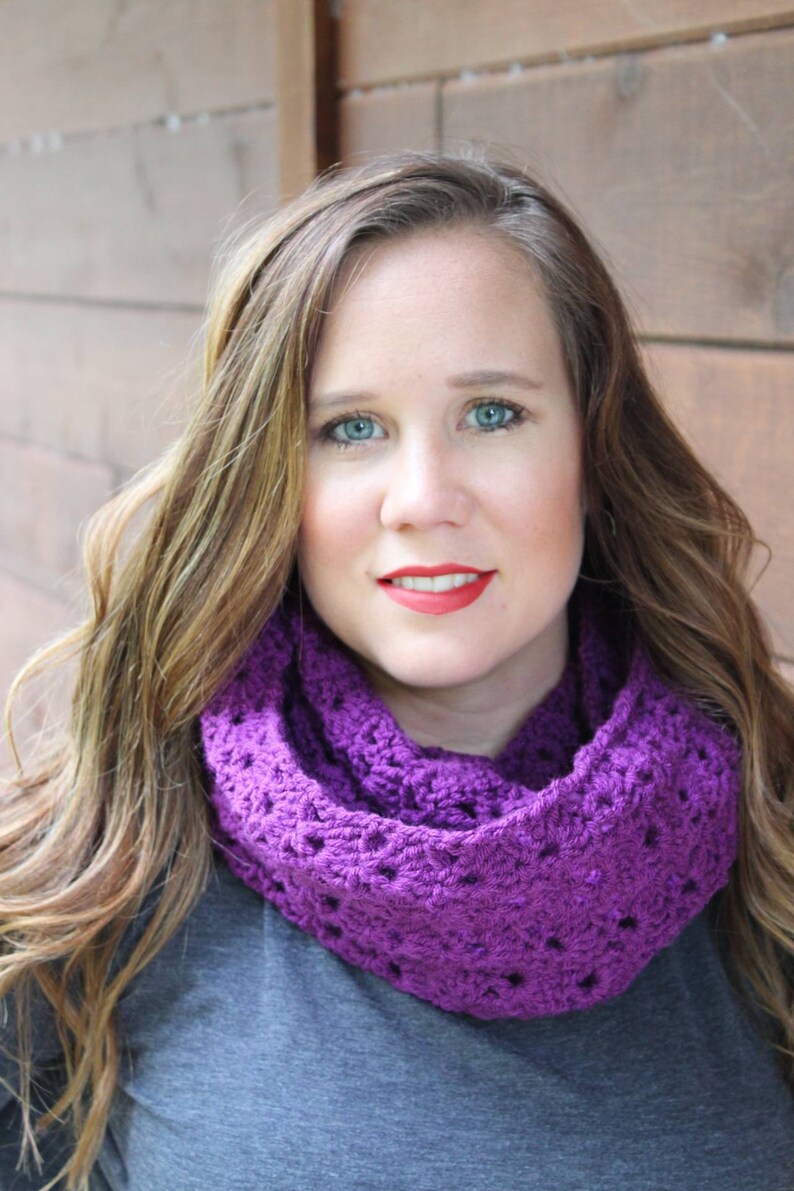 Infinity Scarf Crochet Pattern, Sarah Scarf, Instant Download image 1