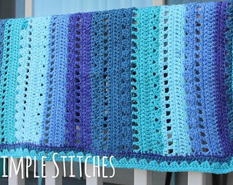 Crochet Blanket Pattern, Flowers and Showers Blanket, Instant Download