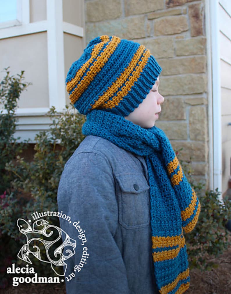 Men's Hat and Scarf Set Crochet Pattern Men's Crochet Etsy