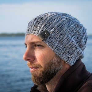 Men's Crochet Hat Pattern, Crochet Beanie Pattern, Maxwell Beanie, Instant Download image 2