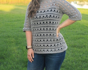 Lacy Crochet Sweater Pattern: Women's Serenity Sweater (PDF Download XS-5X)