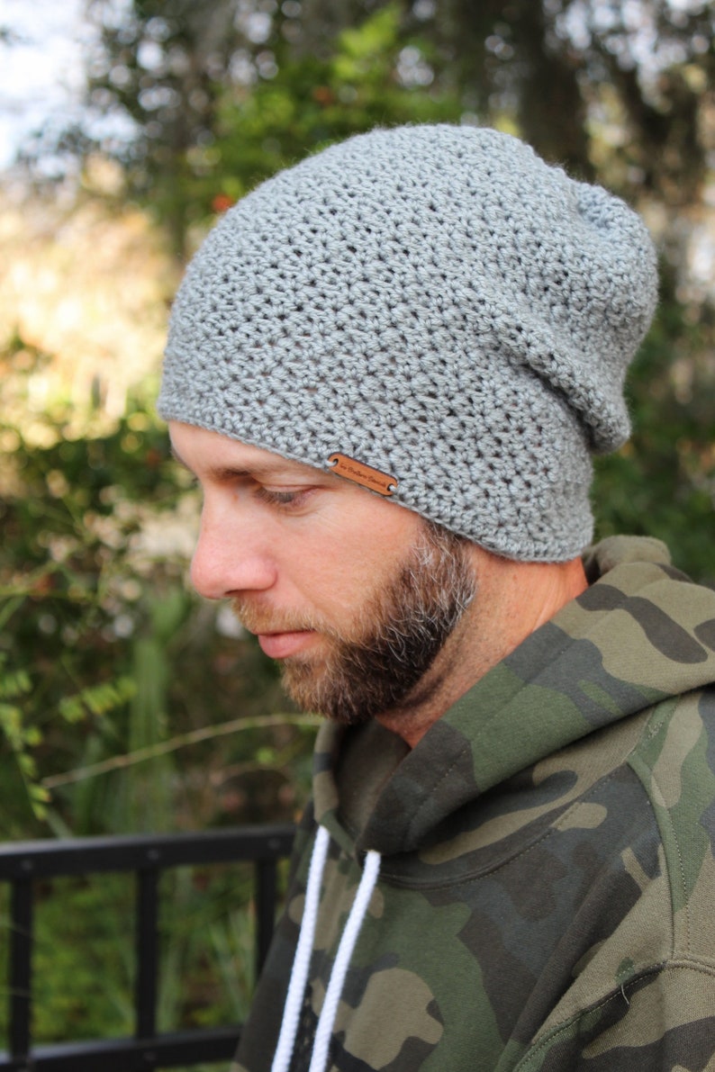 Men's Hat Crochet Pattern, Slouchy Hat Crochet Pattern, Boston Slouch, Instant Download image 3