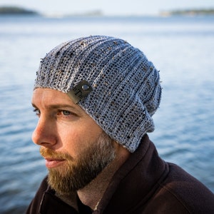 Men's Crochet Hat Pattern, Crochet Beanie Pattern, Maxwell Beanie, Instant Download image 1