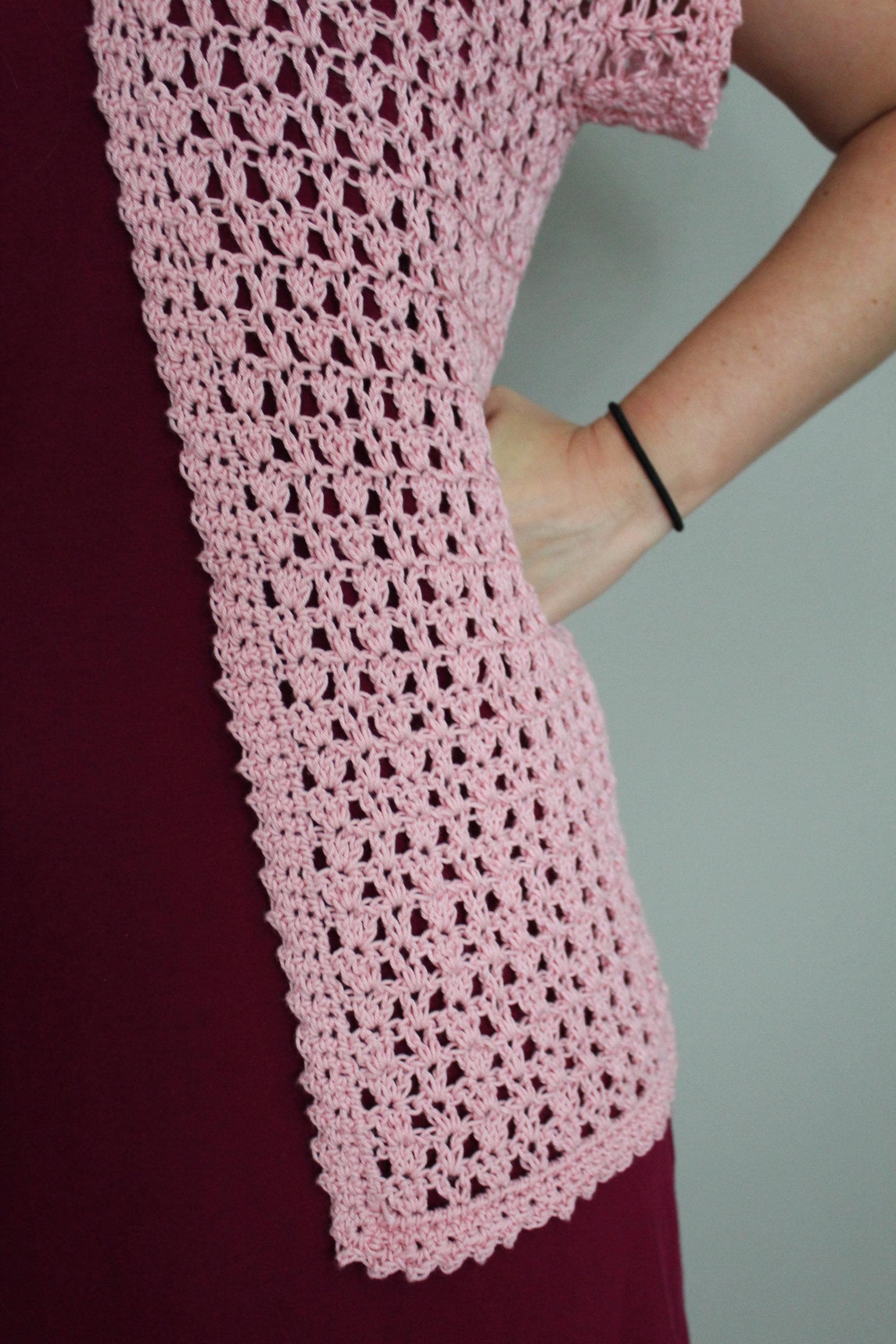 カーディガン Katie - LACY LACY cardigan PINK CROCHET PATTERN, Short Sleeved Cardigan, Women's Sizes XS-5X, Lacy