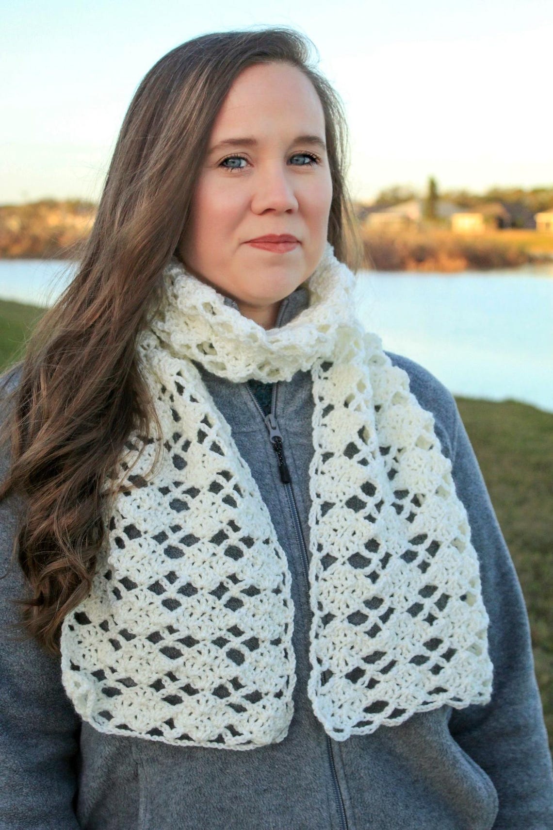 Lacy Scarf Crochet Pattern: Women's Spring Scarf (instant Download) - Etsy