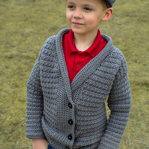 Crochet Children's Cardigan Pattern, Little Dude Cardigan, Instant Download image 5