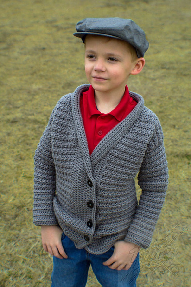 Crochet Children's Cardigan Pattern, Little Dude Cardigan, Instant Download image 5