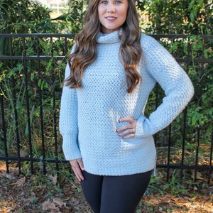 Women&#39;s Sweater Crochet Pattern, Camellia Sweater, Instant Download