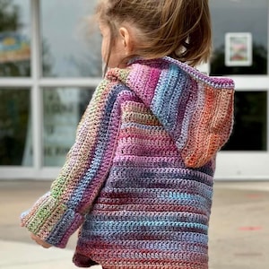 Children's Crochet Hoodie Pattern, Houston Hoodie Crochet Pattern, Sizes 2-16, Instant Download