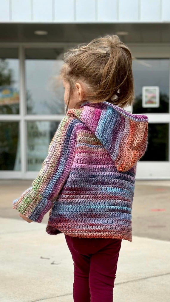 Children's Crochet Hoodie Pattern, Sizes 2-16 (PDF Pattern)