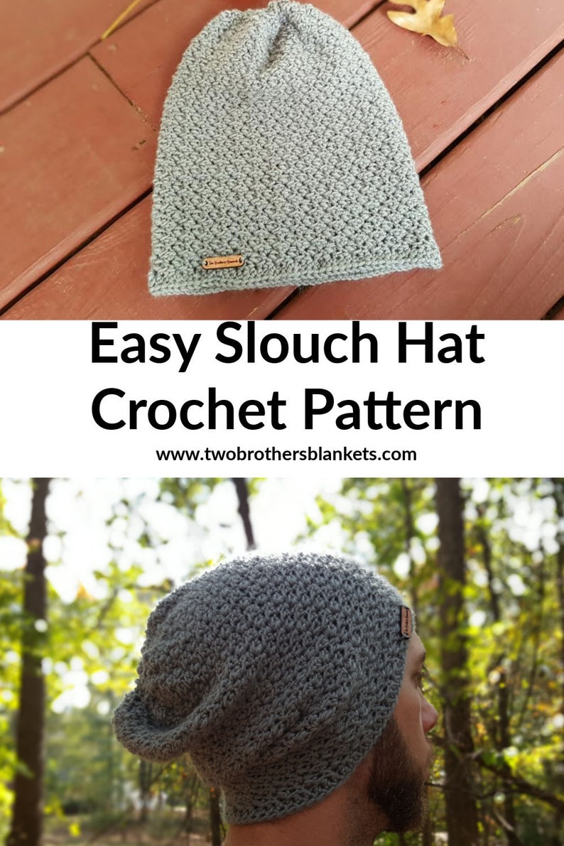 Men's Hat Crochet Pattern, Slouchy Hat Crochet Pattern, Boston Slouch, Instant Download image 7