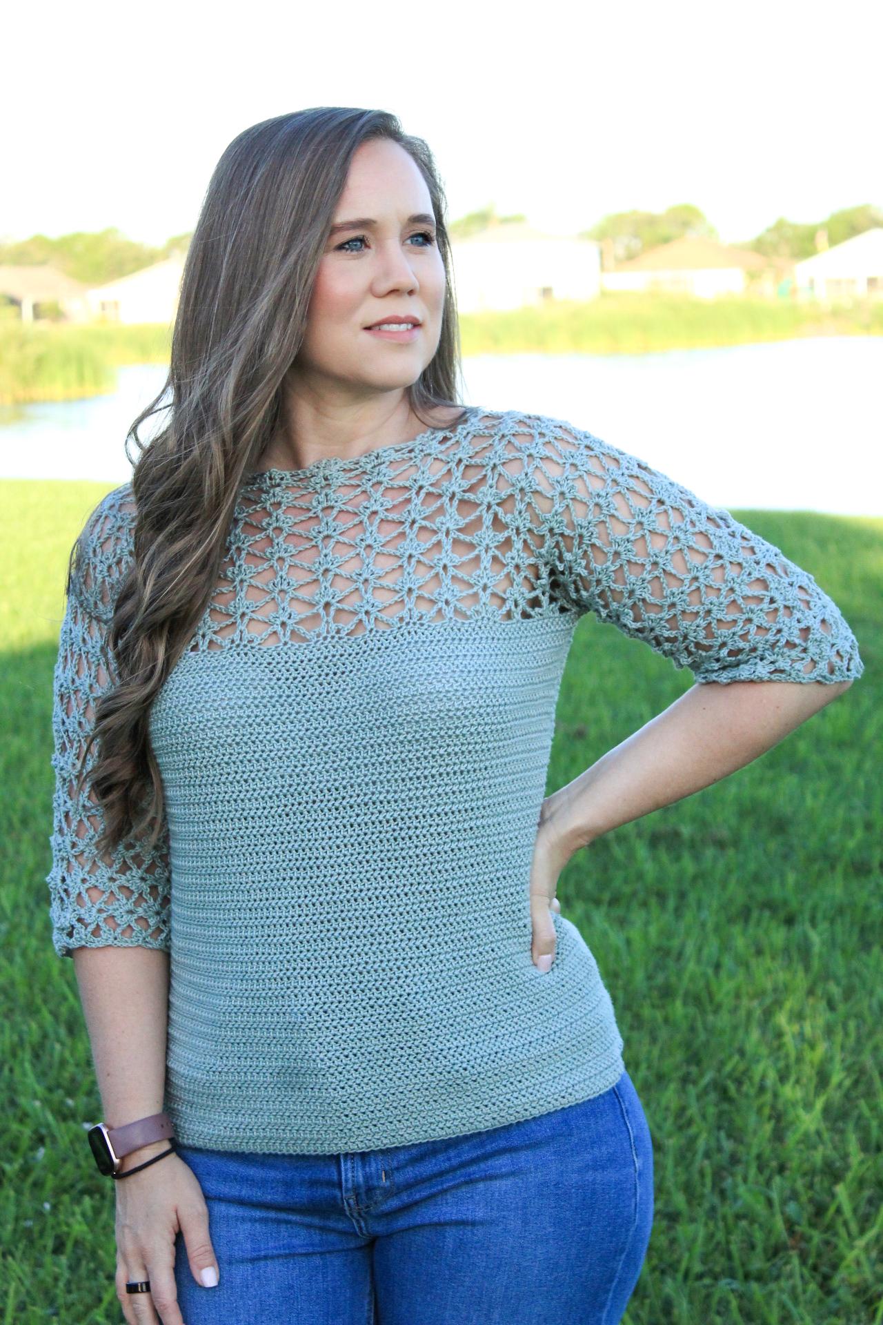 CROCHET PATTERN + Video, Siesta Sweater, Women's Crochet Top