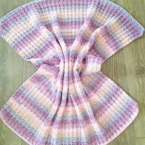 Tulip Stitch Crochet Blanket Pattern: Modern Throw (PDF Download, 6 Sizes