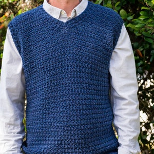 Men's Crochet Sweater Vest Pattern, Sylas Sweater Vest, Instant Download image 2