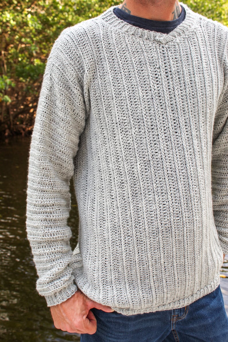 Men's Crochet Sweater Pattern, Maxwell Sweater, Instant Download image 6