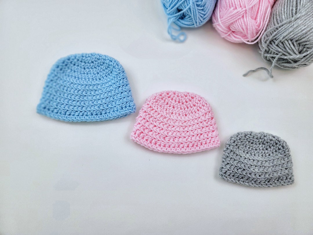 Beginner Crochet Preemie Beanie Pattern, Teeny Little Preemie Beanie