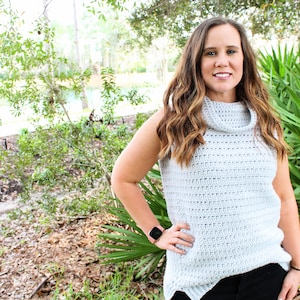 Women&#39;s Crochet Sweater Pattern, Rory Sleeveless Sweater, Instant Download