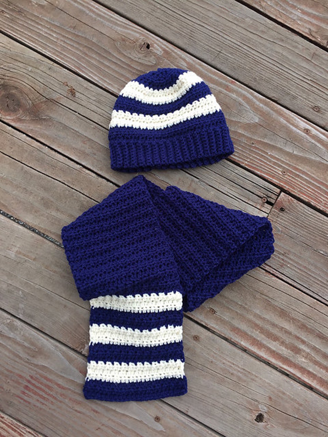 Men's Hat and Scarf Set Crochet Pattern Men's Crochet Etsy