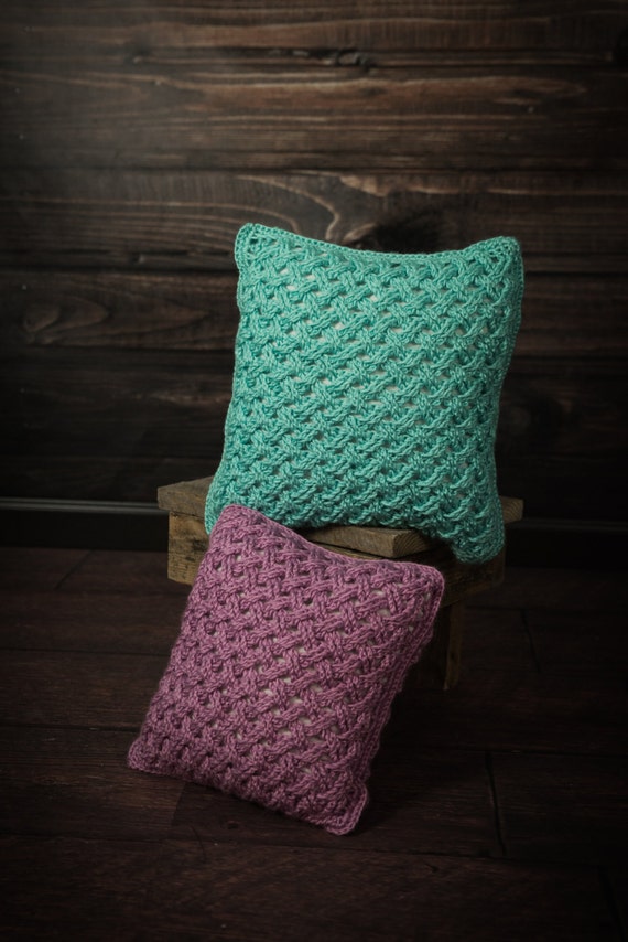 Cabled Pillow Cover Crochet Pattern Crochet Home Decor Instant Download Celtic Weave Pillow Cover