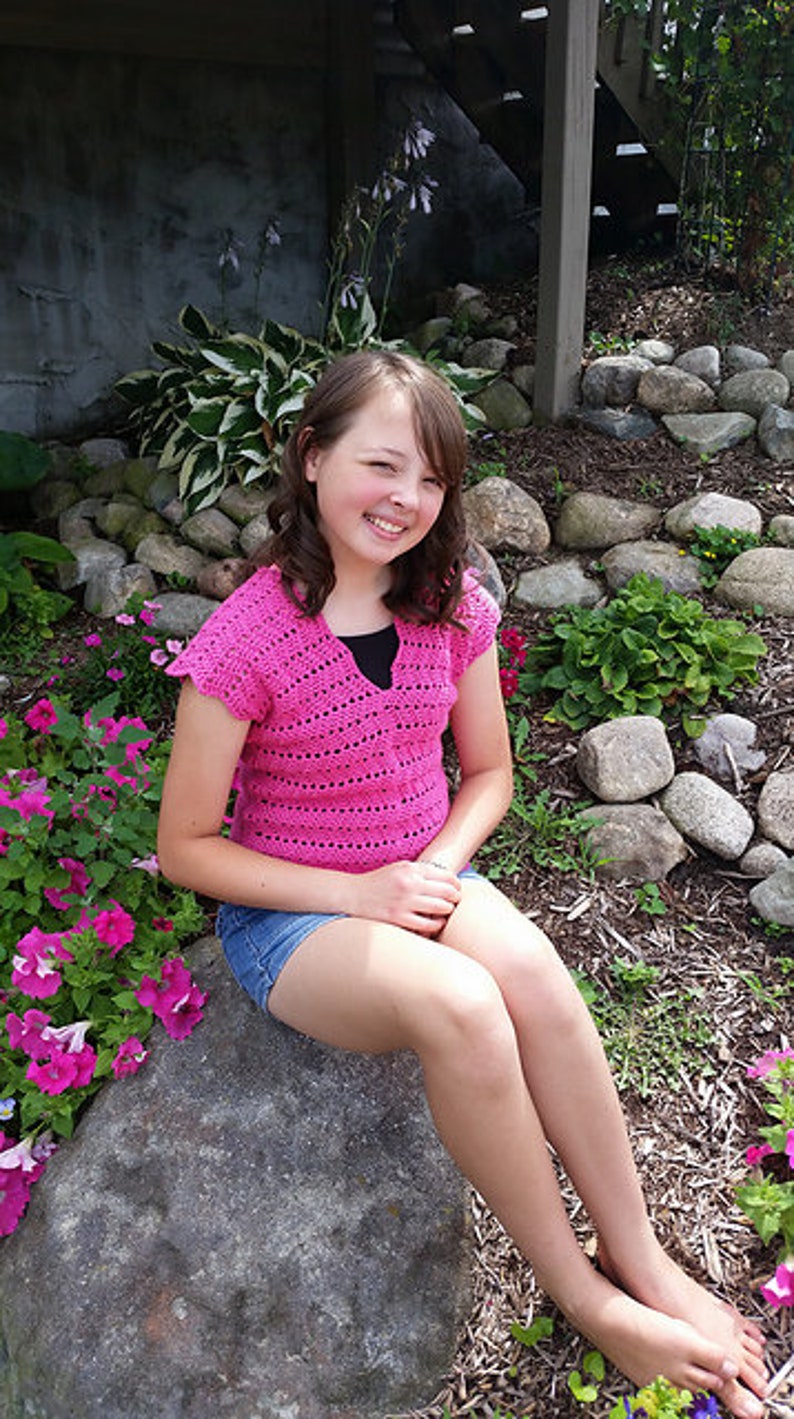 Women #39 s Summer Top Crochet Pattern Crochet Tee Chevy Etsy