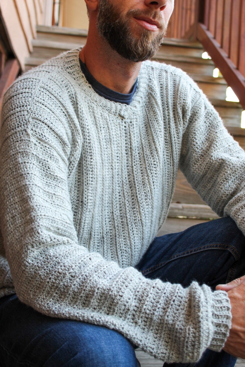 Men's Crochet Sweater Pattern, Maxwell Sweater, Instant Download image 8