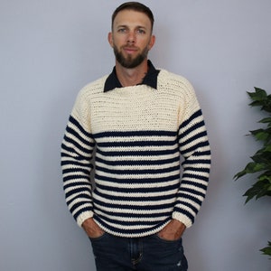 Mens Sweater Crochet Pattern, Mens Pullover Sweater, Upper Eastside Sweater, Instant Download image 4