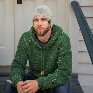 Men's Crochet Hoodie Pattern, Modern Crochet Hoodie, Alpine Crochet Stitch Sweater, Men's Crochet Sweater, S-5X, Instant Download PDF image 9