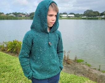 Children's Crochet Hoodie Pattern, Children's Dutton Hoodie, Instant Download