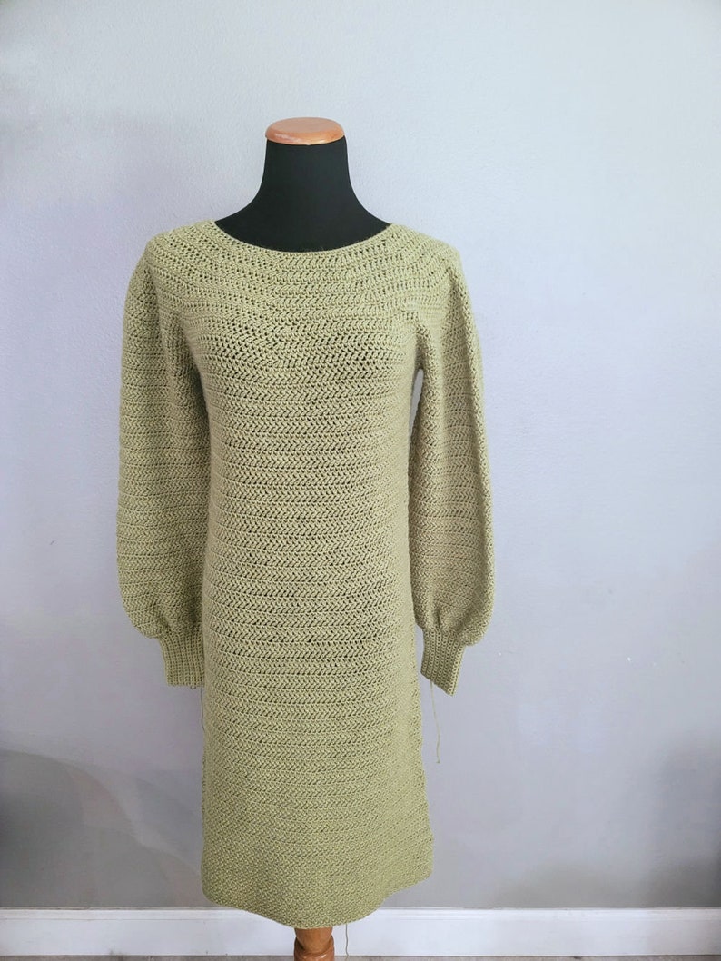 Crochet Sweater Dress Pattern, Delaney Sweater Dress, Instant Download image 10