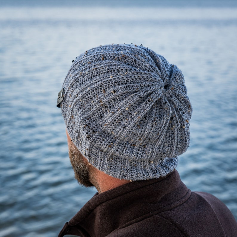 Men's Crochet Hat Pattern, Crochet Beanie Pattern, Maxwell Beanie, Instant Download image 5