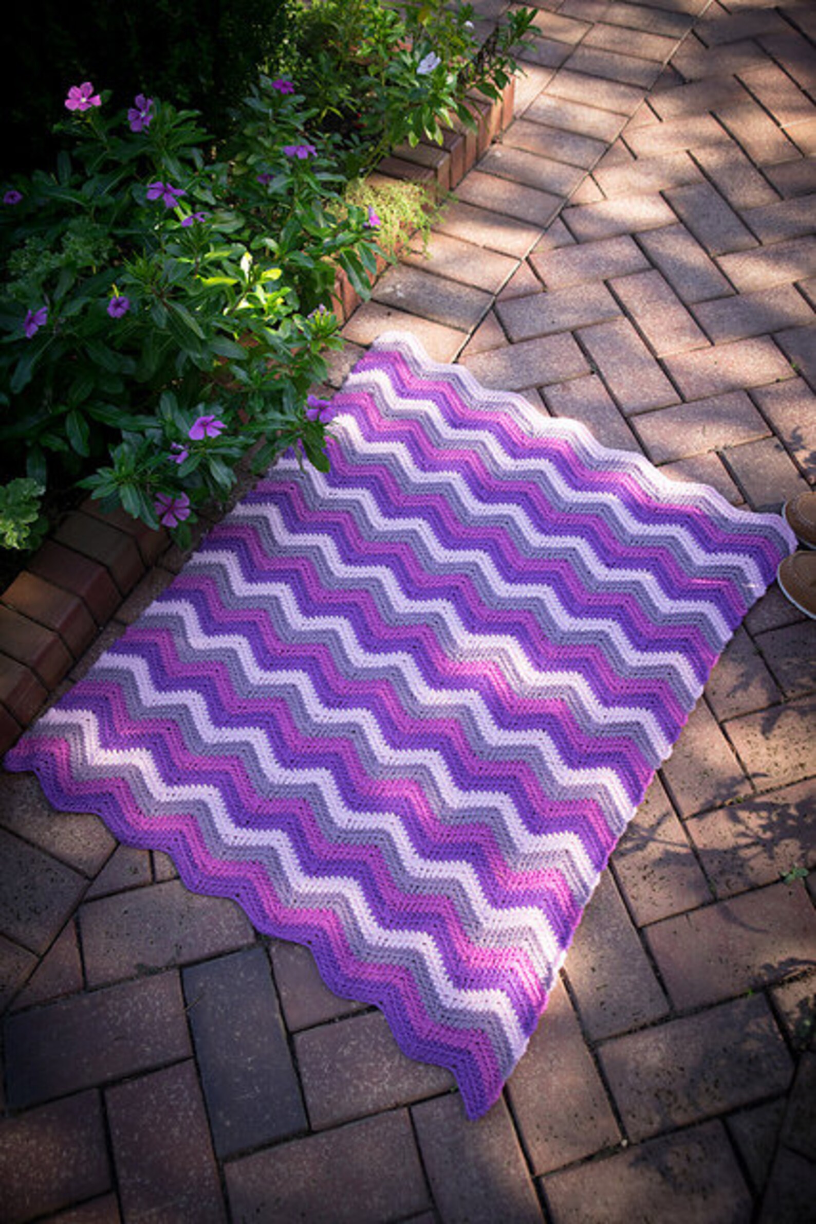 Crochet Chevron Blanket Pattern Happy Herringbone Chevron Etsy