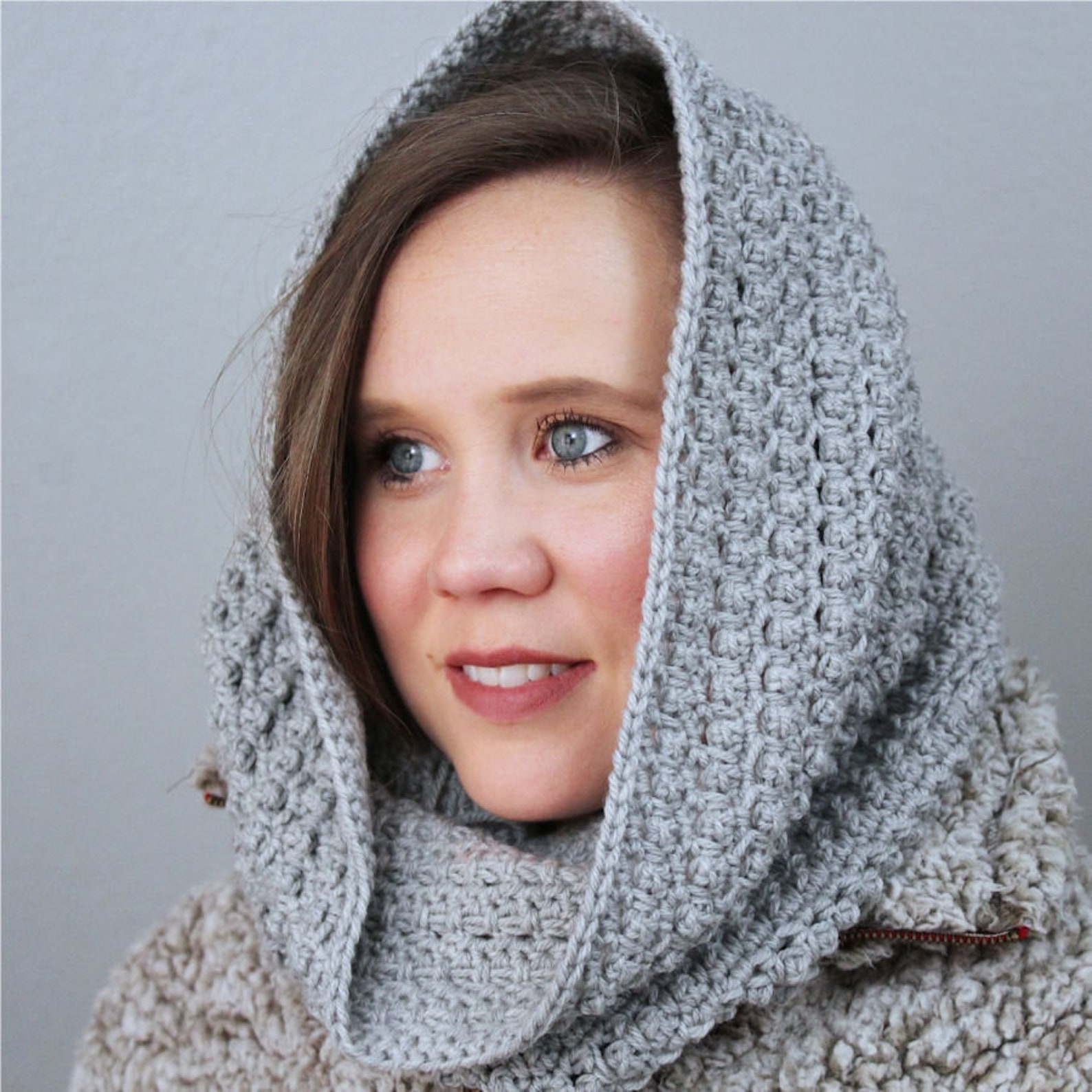 Crochet Hooded Cowl Pattern: Little Textures Winter Accessory (instant