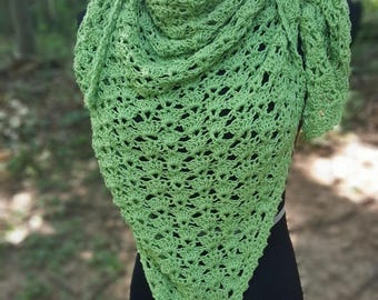 Lacy Shawl Crochet Pattern - Cecelia Triangle Scarf (Instant PDF Download)