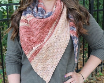 Herringbone Textured Crochet Shawl Pattern - Amara Shawl - (Instant PDF Download)