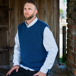 Men's Crochet Sweater Vest Pattern Sylas Sweater Vest image 3