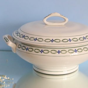 Soup tureen, Saint Amand, Terre de Fer, French manufacturer