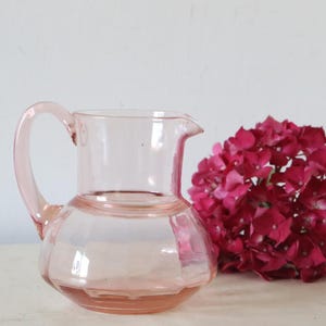 Vintage pink glass pitcher