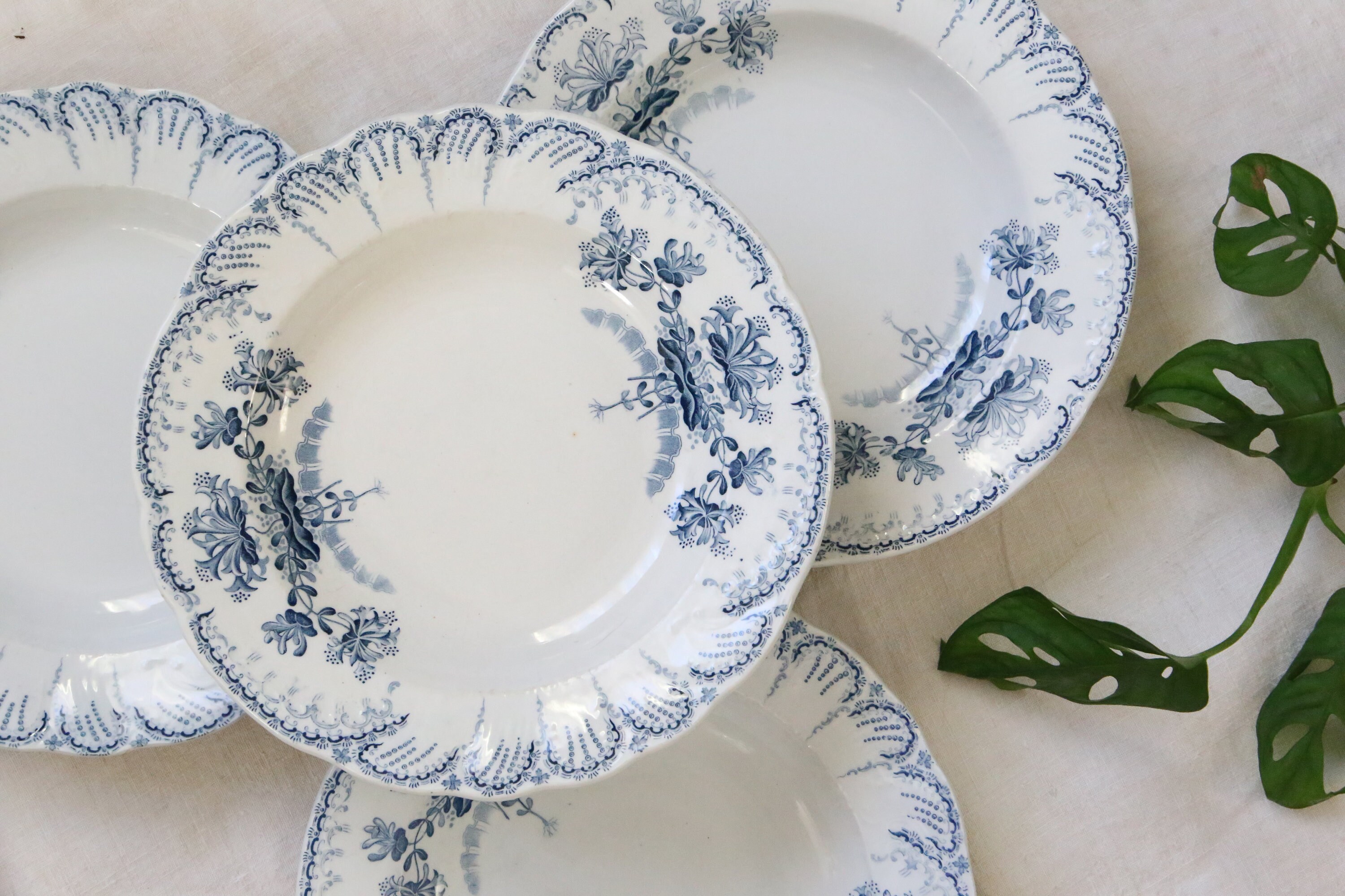 Set de 4 Assiettes Creuses Régence, Saint Amand, Début Xxème