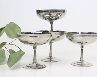 Set de 4 coupes en inox de Letang-Remy, vintage français, années 70